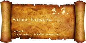 Vainer Hajnalka névjegykártya